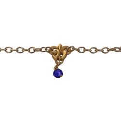 Bracelet chaine serpent enlace dore vif avec lapis lazuli