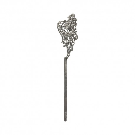 SILVER PLATED FILIGREE RIGHT WING HAIR PINS