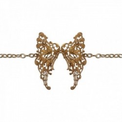 Bracelet chaine ailes filigrane dore vif