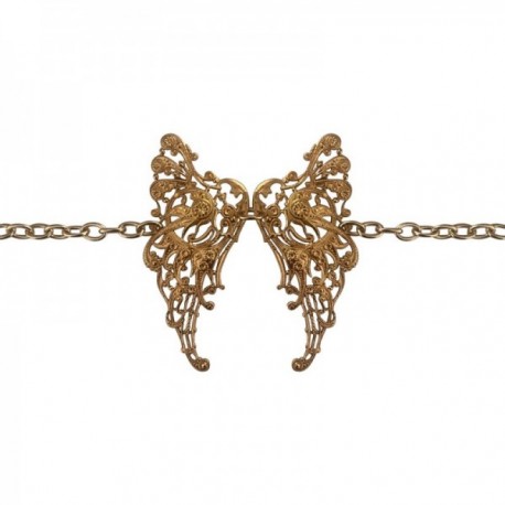 GOLD PLATED FILIGREE WING CHAIN BRACELET