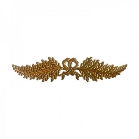 GOLD PLATED BOW AND LEAF BROOCH