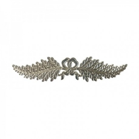 SILVER PLATED BOW AND LEAF BROOCH
