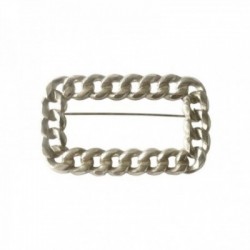 BROCHE CHAINE RECTANGLE ARGENTE VIF