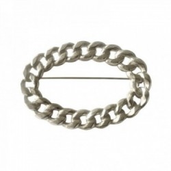 BROCHE CHAINE OVALE ARGENTE VIF