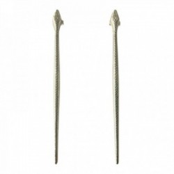 BOUCLE D OREILLE PUCE SERPENT ARGENTE VIF