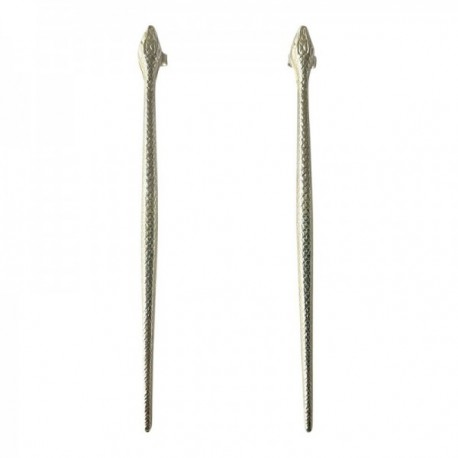 SILVER PLATED SNAKE EARRINGS