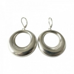 BOUCLE D OREILLE DORMEUSE CERCLE RECTO VERSO ARGENTE VIF