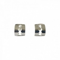 BOUCLE D OREILLE PUCE PETIT RASOIR ARGENTE VIF