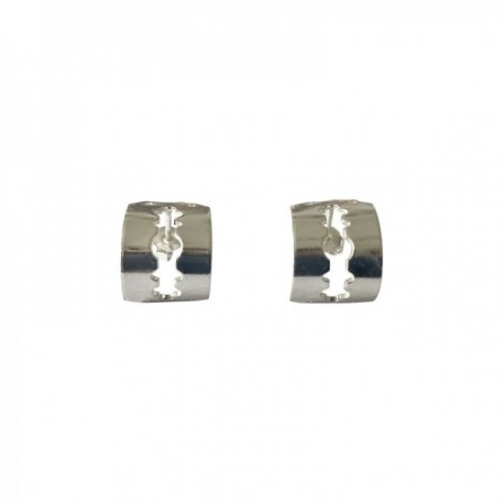 SILVER PLATED SMALL SHAVER EARRING