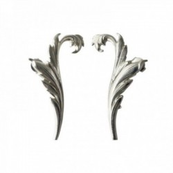 BOUCLE D OREILLE  PUCE RINCEAU ARGENTE VIF