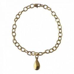 BRACELET CHAINE  GOUTTE RECTO VERSO DORE VIF