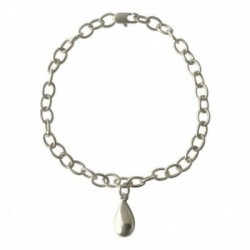BRACELET CHAINE GOUTTE RECTO VERSO ARGENTE VIF
