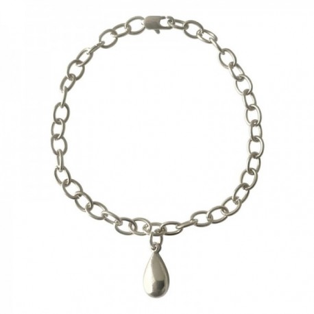 SILVER PLATED DROP CHAIN BRACELET
