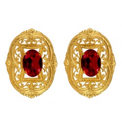 Gold plated Oval Filigree Earrings