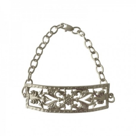 SILVER PLATED FILIGREE CHAIN BRACELET