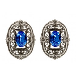 Boucles D'Oreilles Filigrane Ovale Vieil Argent