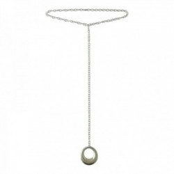 SAUTOIR CERCLE ARGENTE VIF