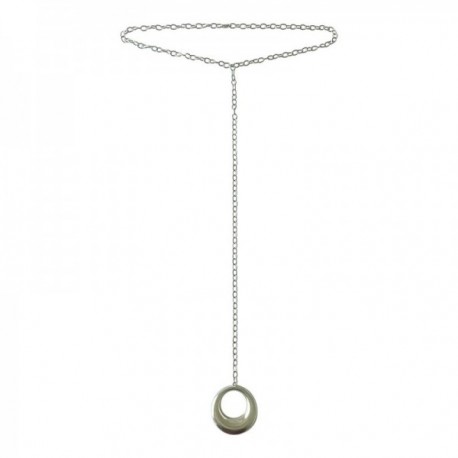 SILVER PLATED CIRCLE NECKLACE