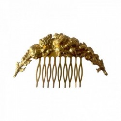 PEIGNE GUIRLANDE DE ROSES DORE VIF