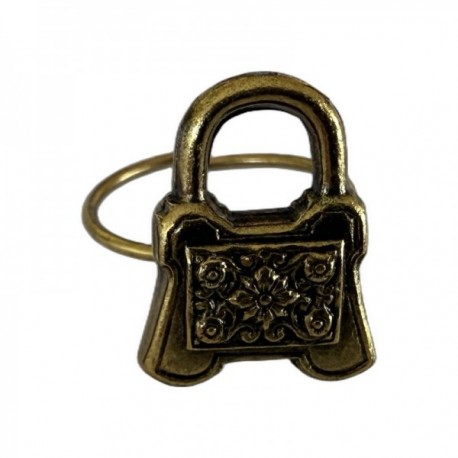BAGUE CADENAS DORE VIF PATINE