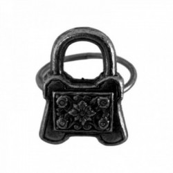 BAGUE CADENAS ARGENTE VIF PATINE