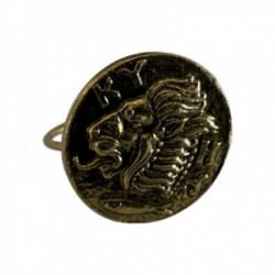 BAGUE MEDAILLE LION DORE VIF PATINE