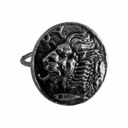 BAGUE MEDAILLE LION ARGENT VIF PATINE