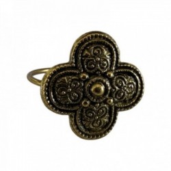 BAGUE CROIX DORE VIF PATINE