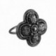BAGUE CROIX ARGENT VIF PATINE