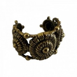 BAGUE 5 RONDS DORE VIF PATINE