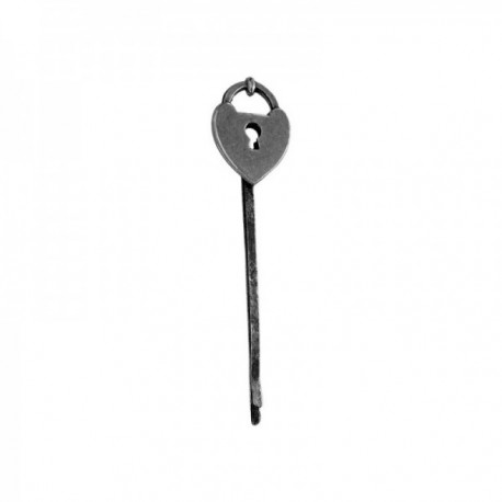 BARRETTE CADENAS ARGENT VIF PATINE
