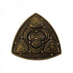 BROCHE TRIANGLE DORE VIF PATINE