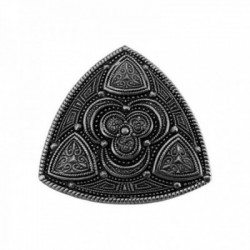 BROCHE TRIANGLE ARGENT VIF PATINE